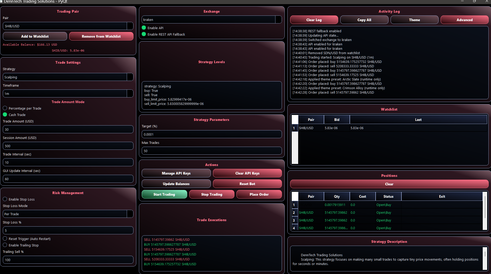 Version 4.2 – Mean Reversion, Scalping & Grid Trading trading interface preview
