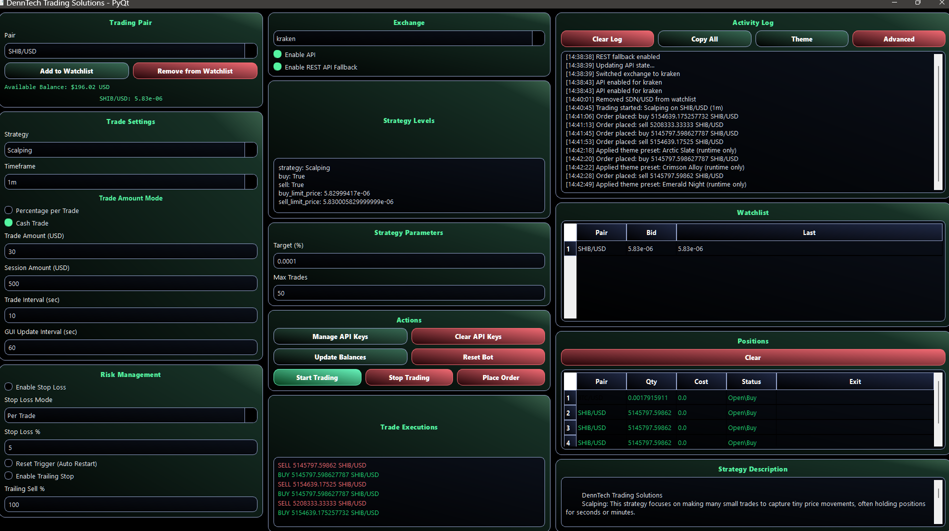 Version 5.4 – Quant Portfolio trading interface preview