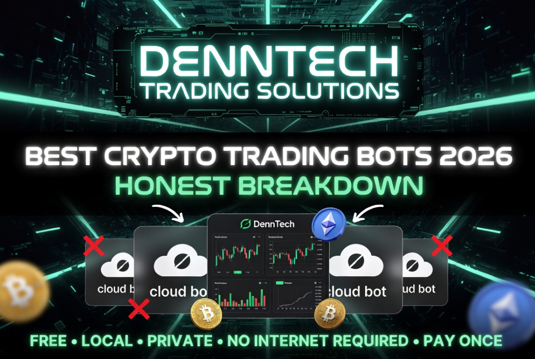 Desktop crypto trading bot dashboard with strategy controls
