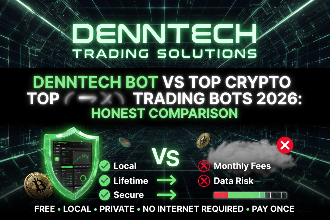 "Denntech Trading Solutions Bot vs Top Crypto Trading Bots 2026: Honest In-Depth Comparison. Local lifetime license wins."